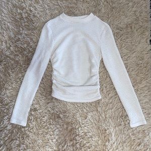 Textured ruched long sleeve